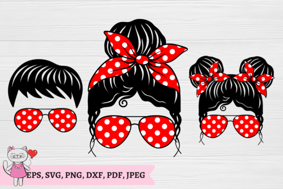 Family Red Polka Dots SVG: A Mom Life Bun Design for Real Embroidery Use